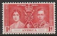 1937 Antigua - SG95 GVI Coronation 1d MM